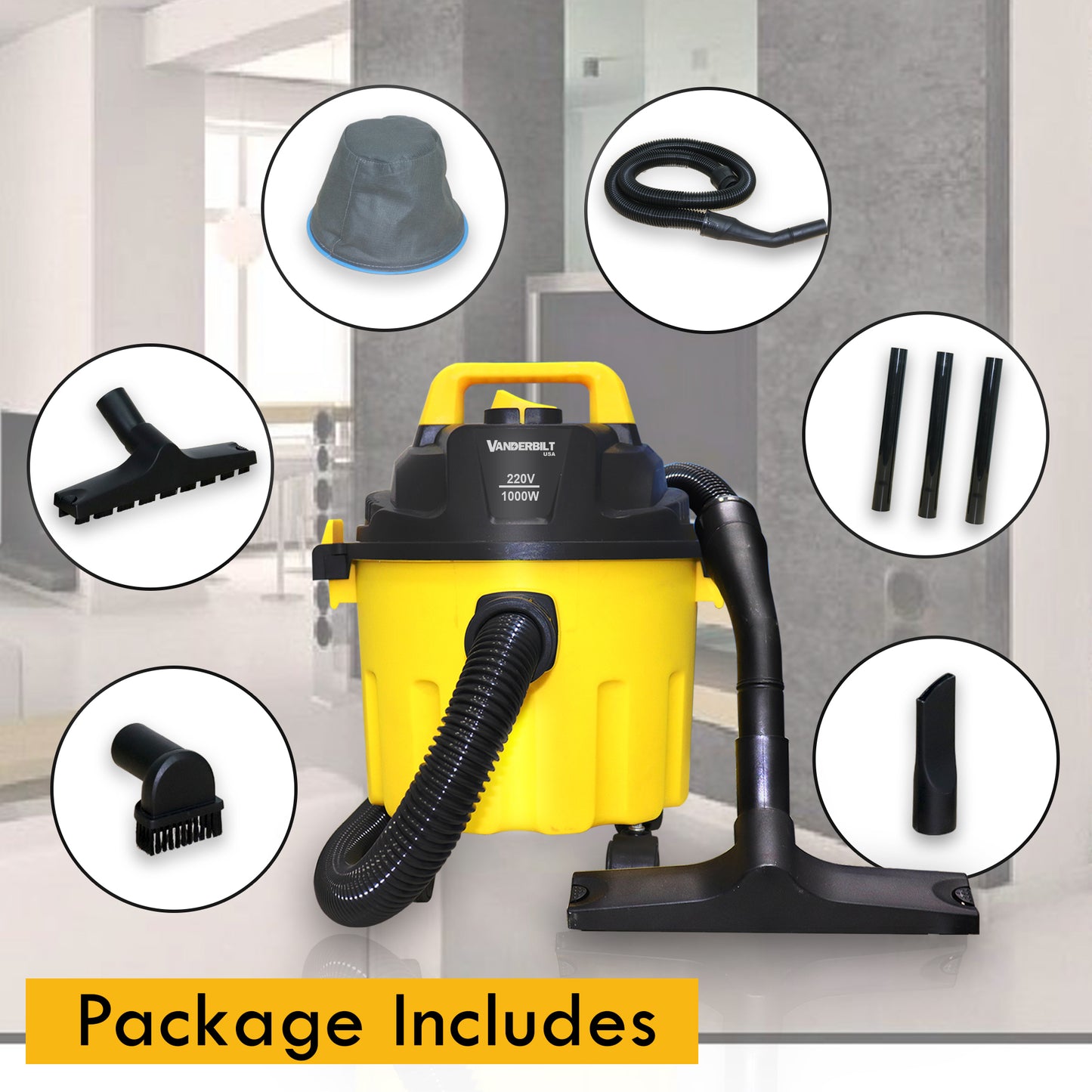 1000 Watts Gallon Wet & Dry Vacuum Cleaner 10 Liters