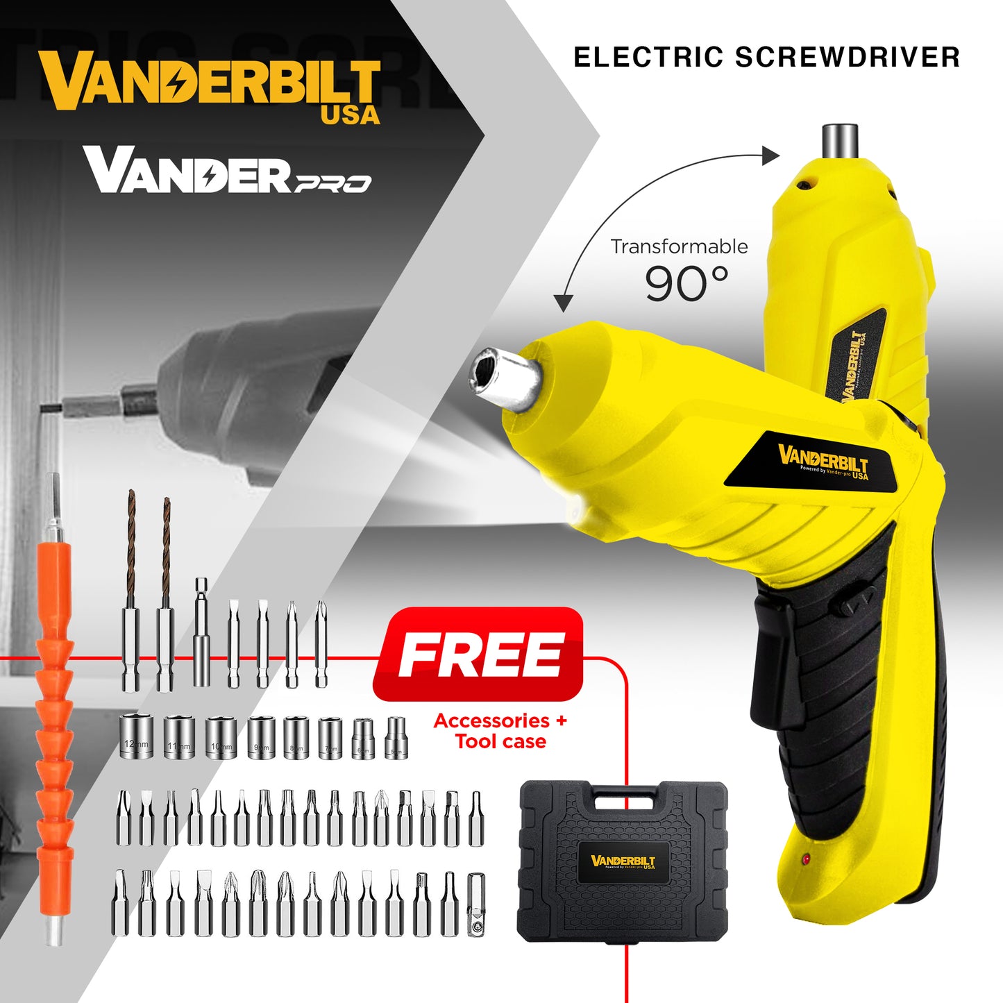 Cordless Screwdriver 4V 1300mAh 47 in1 Electric Screwdriver Set