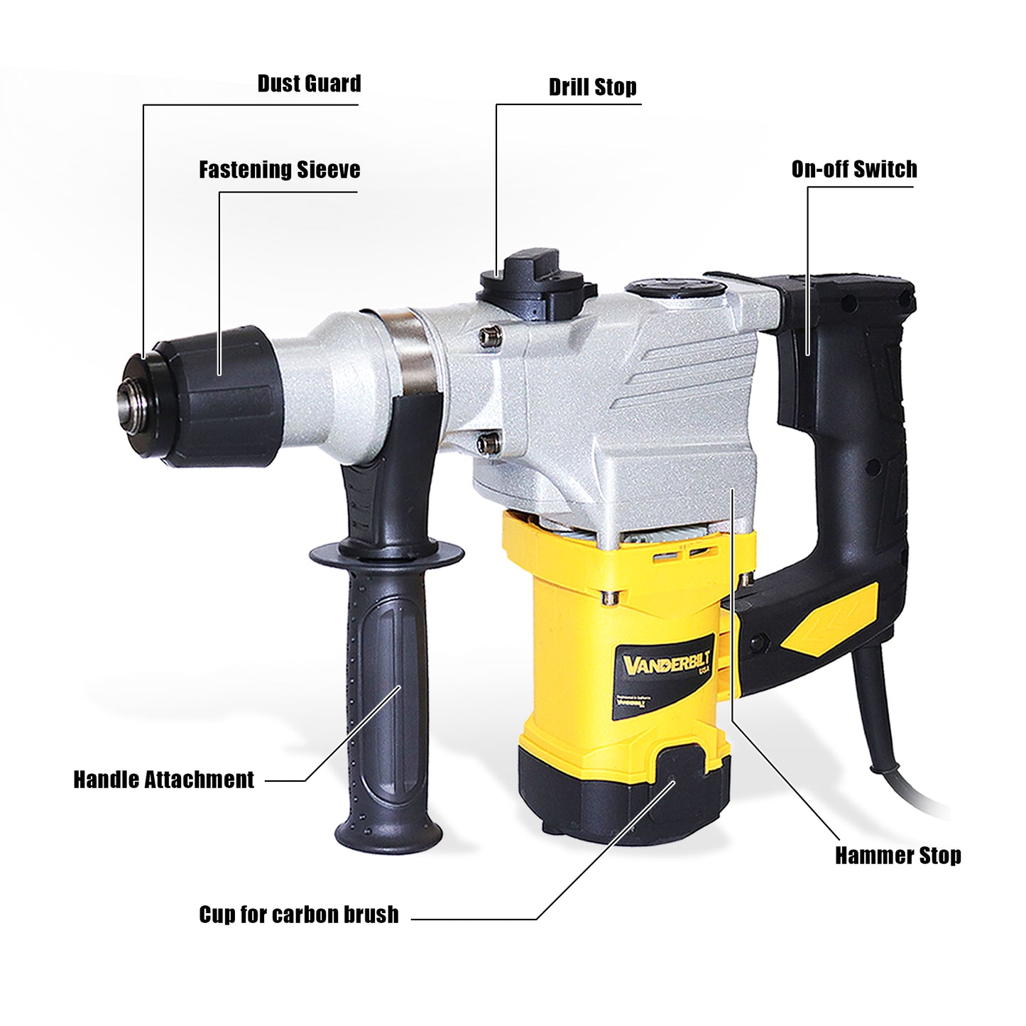 1650W 220V Rotary Hammer Chipping Gun